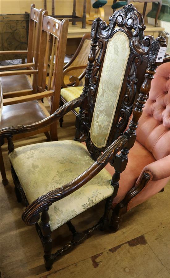Carolean style armchair